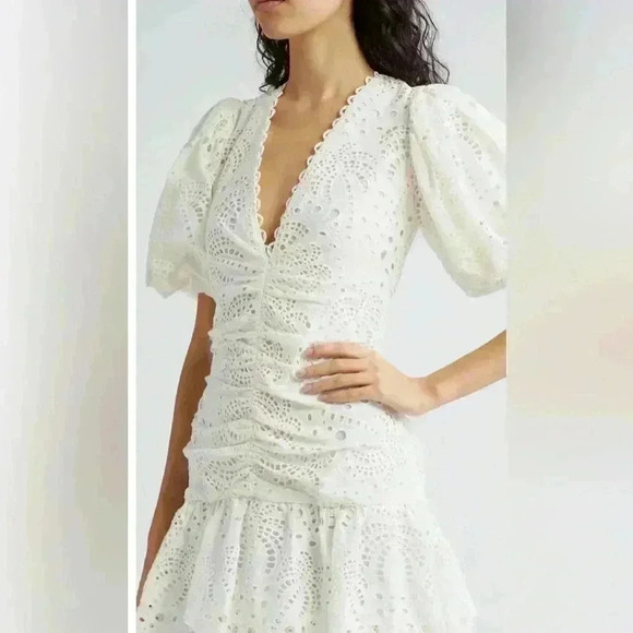 NWT Farm Rio Eyelet Cotton Lace-Up Midi-Dress size M - Picture 4 of 10